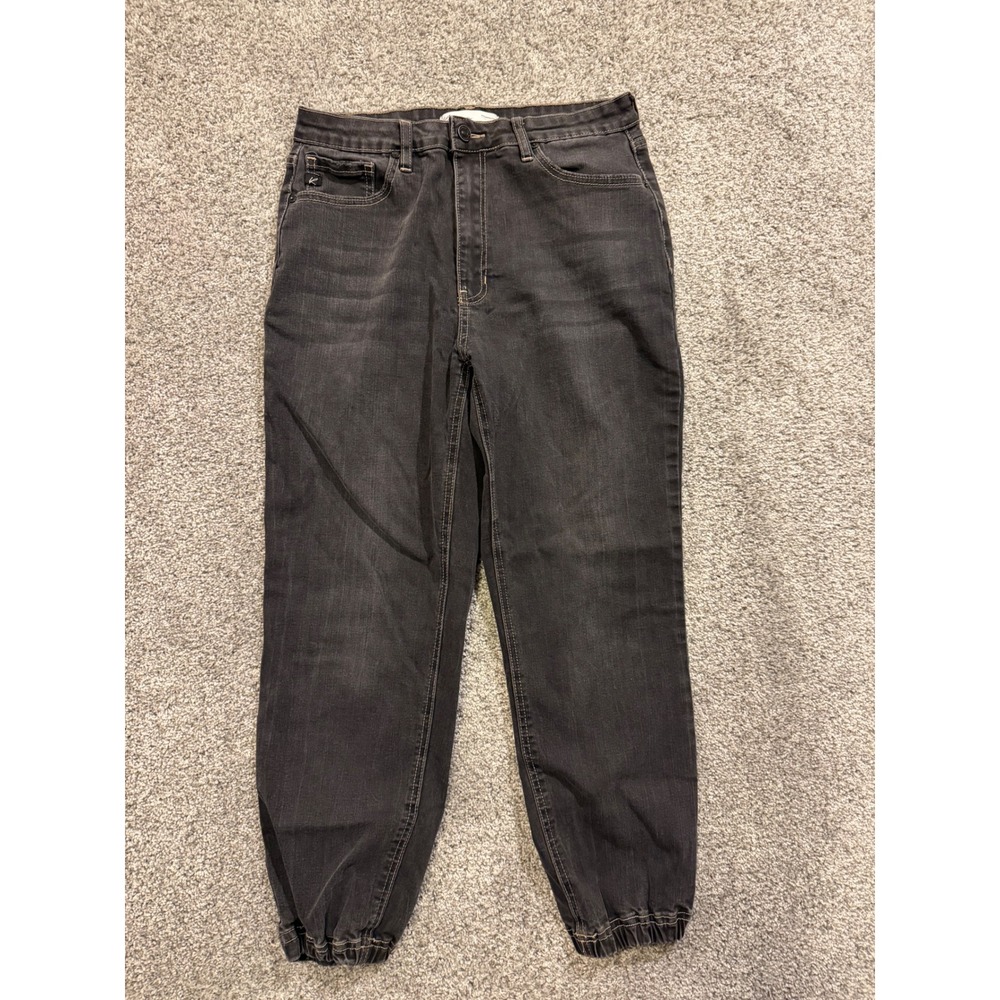 KanCan Maurices Exclusive Jeans Womens 28 Black Joggers Dark Wash Denim *